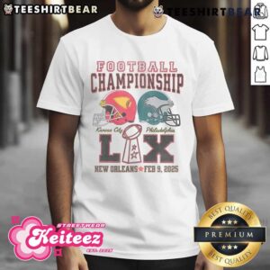 Awesome Football Champions New Orleans Super Bowl LIX Kansas City Philadelphia Helmet T-Shirt