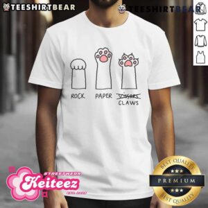 Cute Rock Paper Scissors Claws Funny Cat Paw T-Shirt