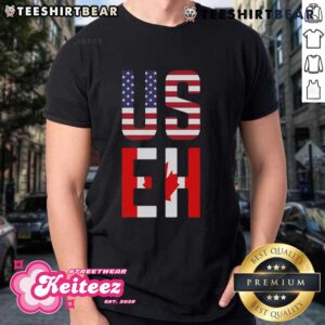 Funny Useh America Canada Flag American Canadian T-Shirt