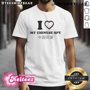 I Love My Chinese Spy I Heart Chinese Spy China Anaglyph 3D Heart T-Shirt