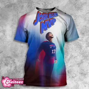 Josh Allen Wins MVP Unreal Season For QB1 Top Tier Regular Season NFL Season 2024-2025 Funny Poster Buffalo Bills He Look Like Superman All Over Print T-Shirt