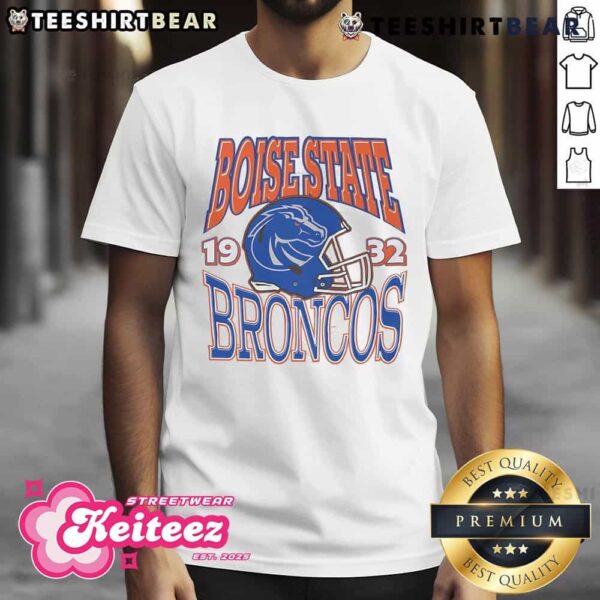 Nice Boise State Broncos Classic Team Helmet T-Shirt