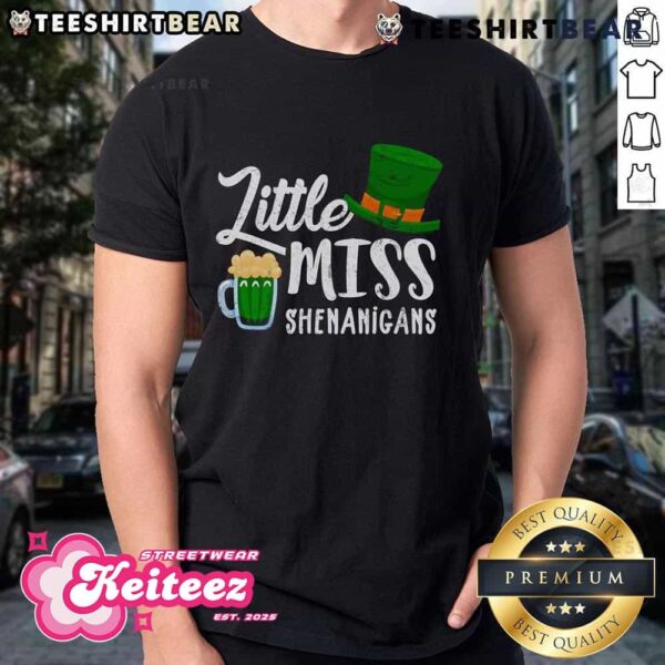 Nice Little Miss Shenanigans St Patrick’s Day Hat Beer T-Shirt