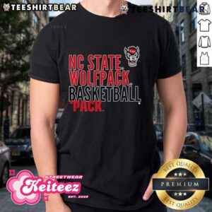 Official NC State Wolfpack Basketball Pack Text Logo Overlay T-Shirt