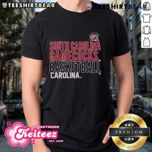 Official South Carolina Gamecocks Basketball Carolina Text Logo Overlay T-Shirt