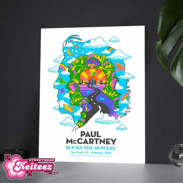 Paul McCartney Rocks The Bowery Show February 11 2025 At Bowery Ballroom New York By Santi Pozzi Limited Merch Poster Canvas